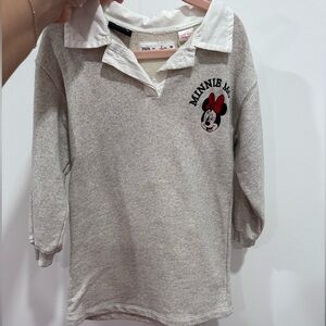 Zara Gray Minnie Mouse Polo Shirt